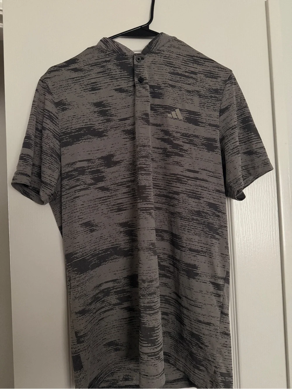 adidas Gray Heathered Short-Sleeve Polo